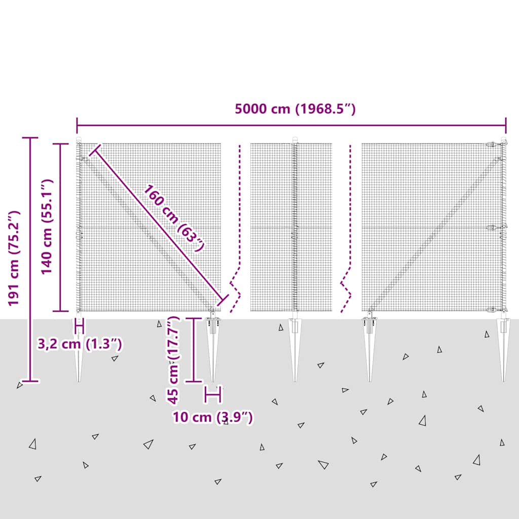 Zavareno žičano ograđivanje s bodljama 50 x 1,4 m Zelena Mreža