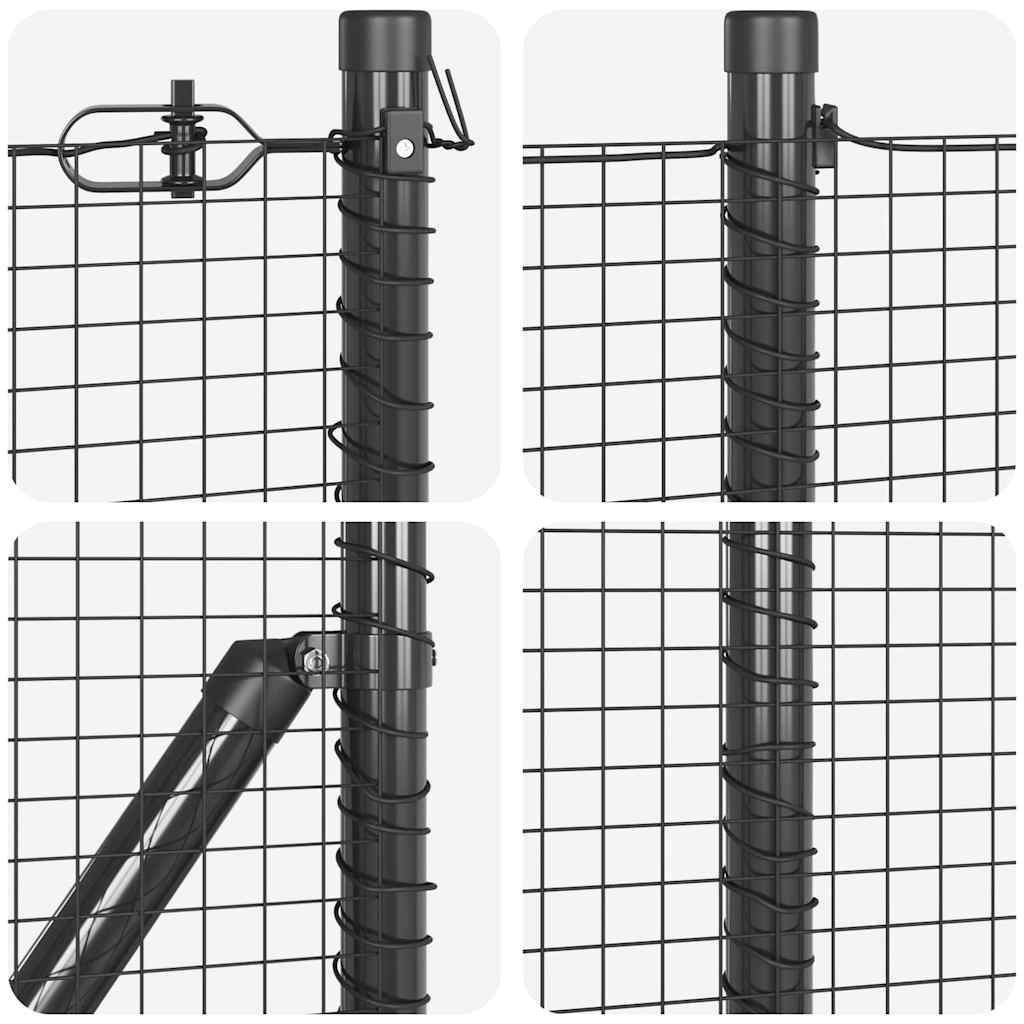 Zavareno žičano ograđivanje s bodljama Čelik i PVC Siva Mreža