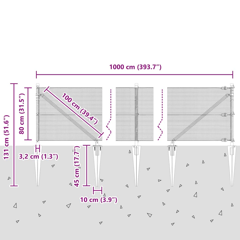 Zavareno žičano ograđivanje s bodljama 10 x 0,8 m Siva Mreža