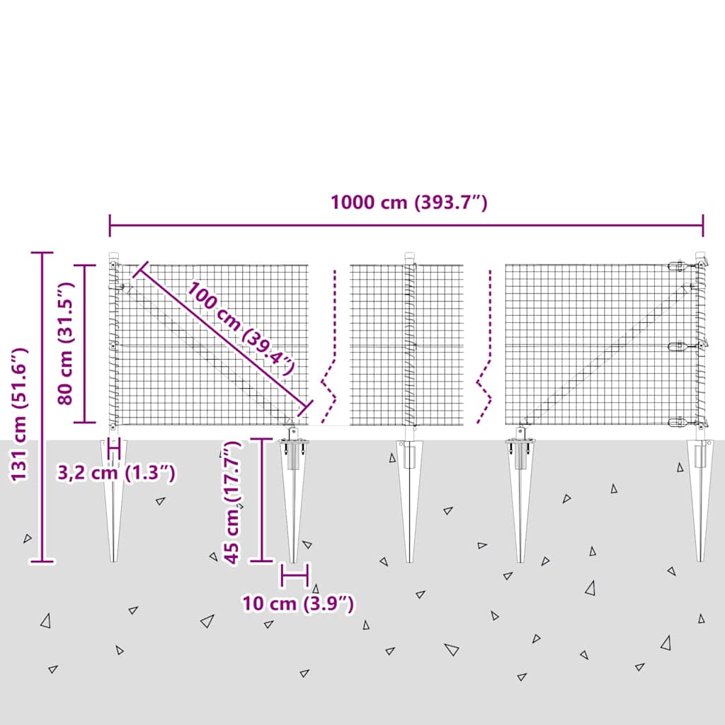 Zavareno žičano ograđivanje s bodljama 10 x 0,8 m Siva Mreža