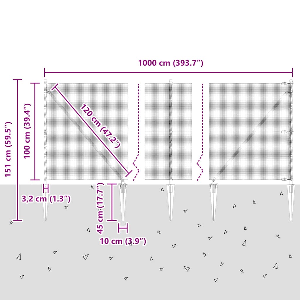 Zavareno žičano ograđivanje s bodljama 10 x 1 m Siva Mreža