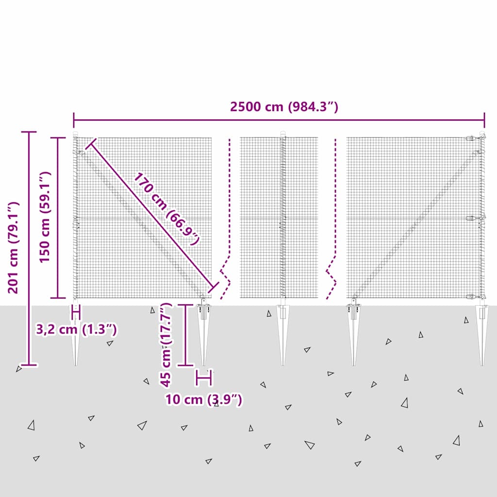 Zavareno žičano ograđivanje s bodljama 25 x 1,5 m Siva Mreža