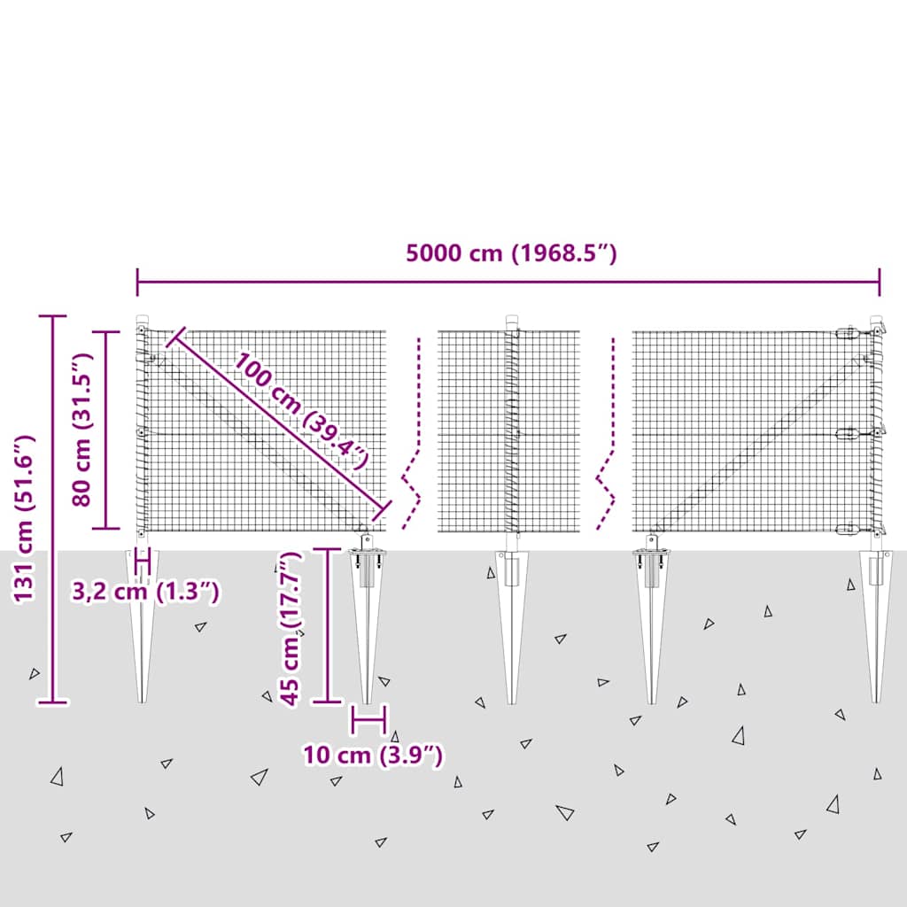 Zavareno žičano ograđivanje s bodljama 50 x 0,8 m Siva Mreža