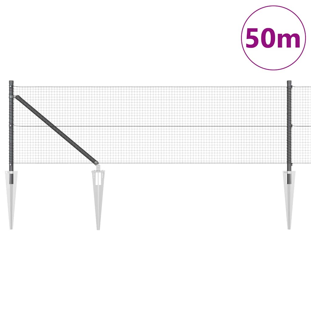 Zavareno žičano ograđivanje s bodljama 50 x 0,8 m Siva Mreža