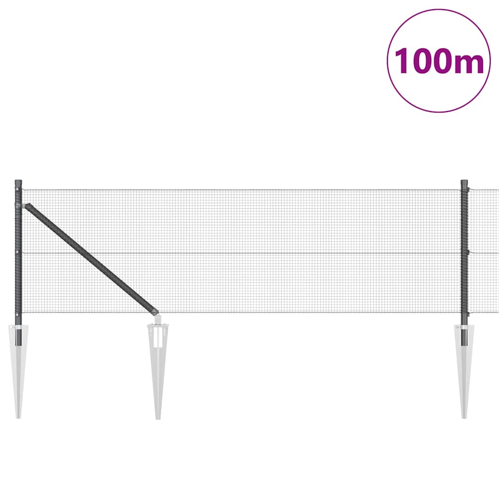 Zavareno žičano ograđivanje s bodljama 100 x 0,5 m Siva Mreža