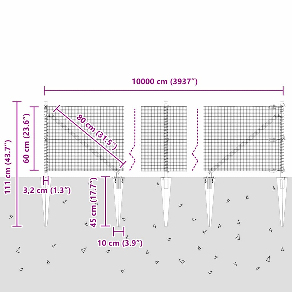Zavareno žičano ograđivanje s bodljama 100 x 0,6 m Siva Mreža