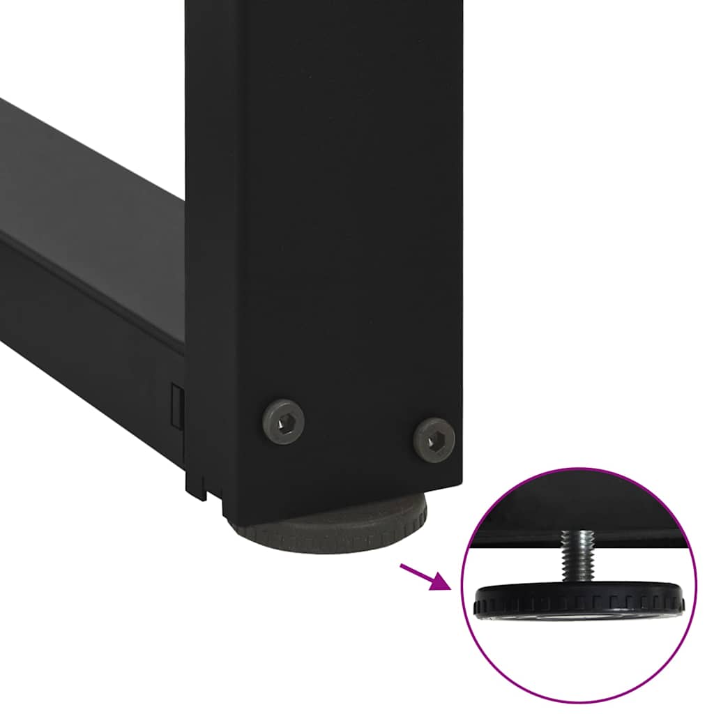 Noge za barski stol T-oblika 2 kom Crne 60x35x(100-101) cm Čelik