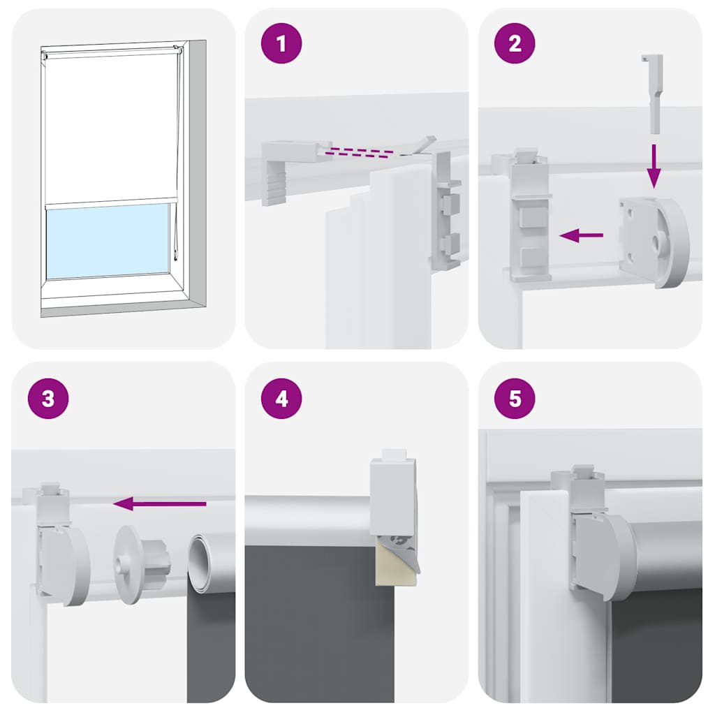 Rolo zavjesa Blackout siva 130x175 cm Širina tkanine 126,6 cm