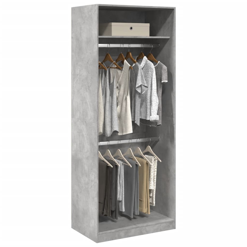 Ormar siva boja betona 80x50x200 cm od konstruiranog drva
