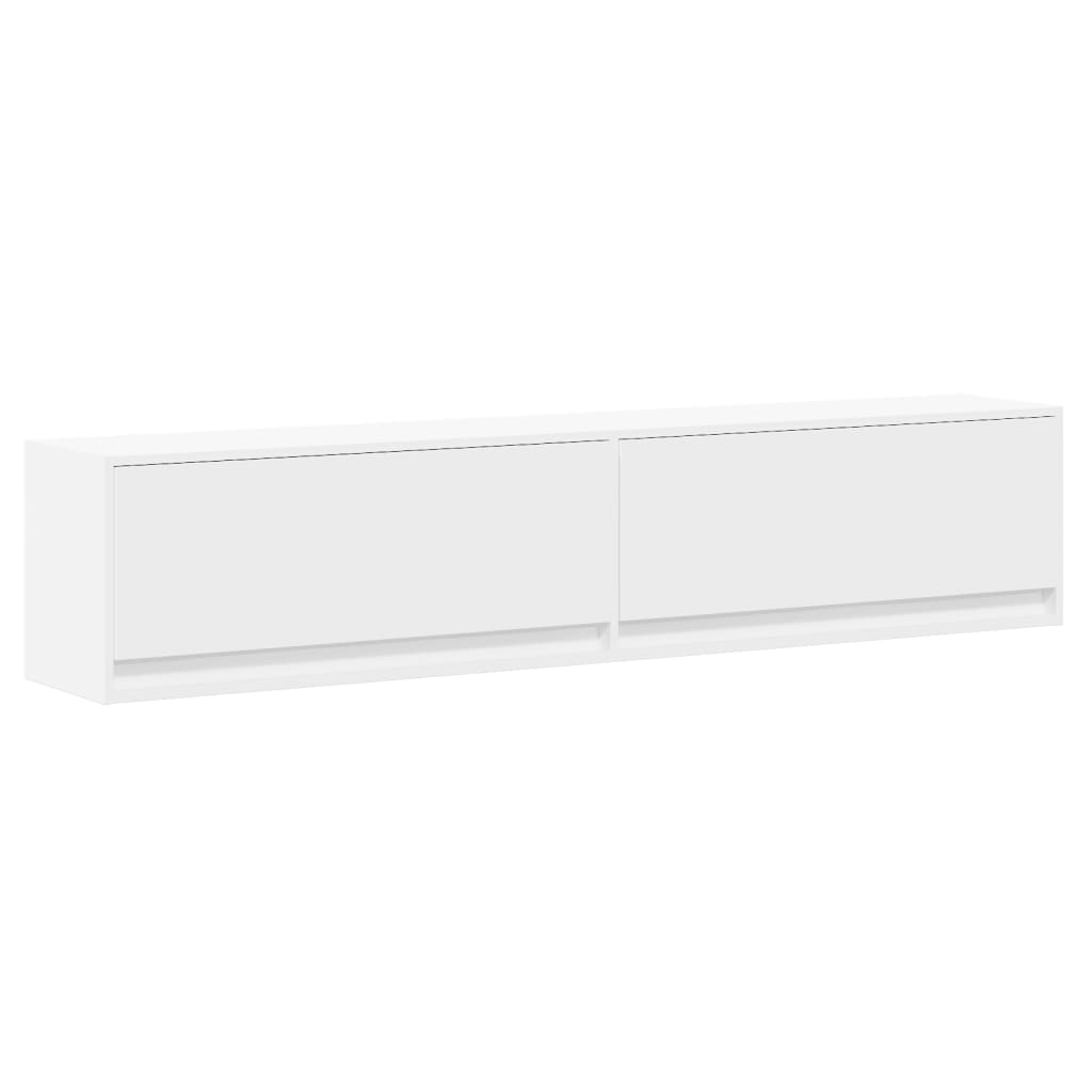 Zidni TV ormarić s LED svjetlima bijeli 180x31x38 cm