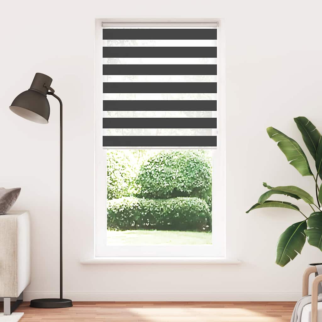 Zavjesa zebra crna 95x230 cm širina tkanine 90,9 cm poliester