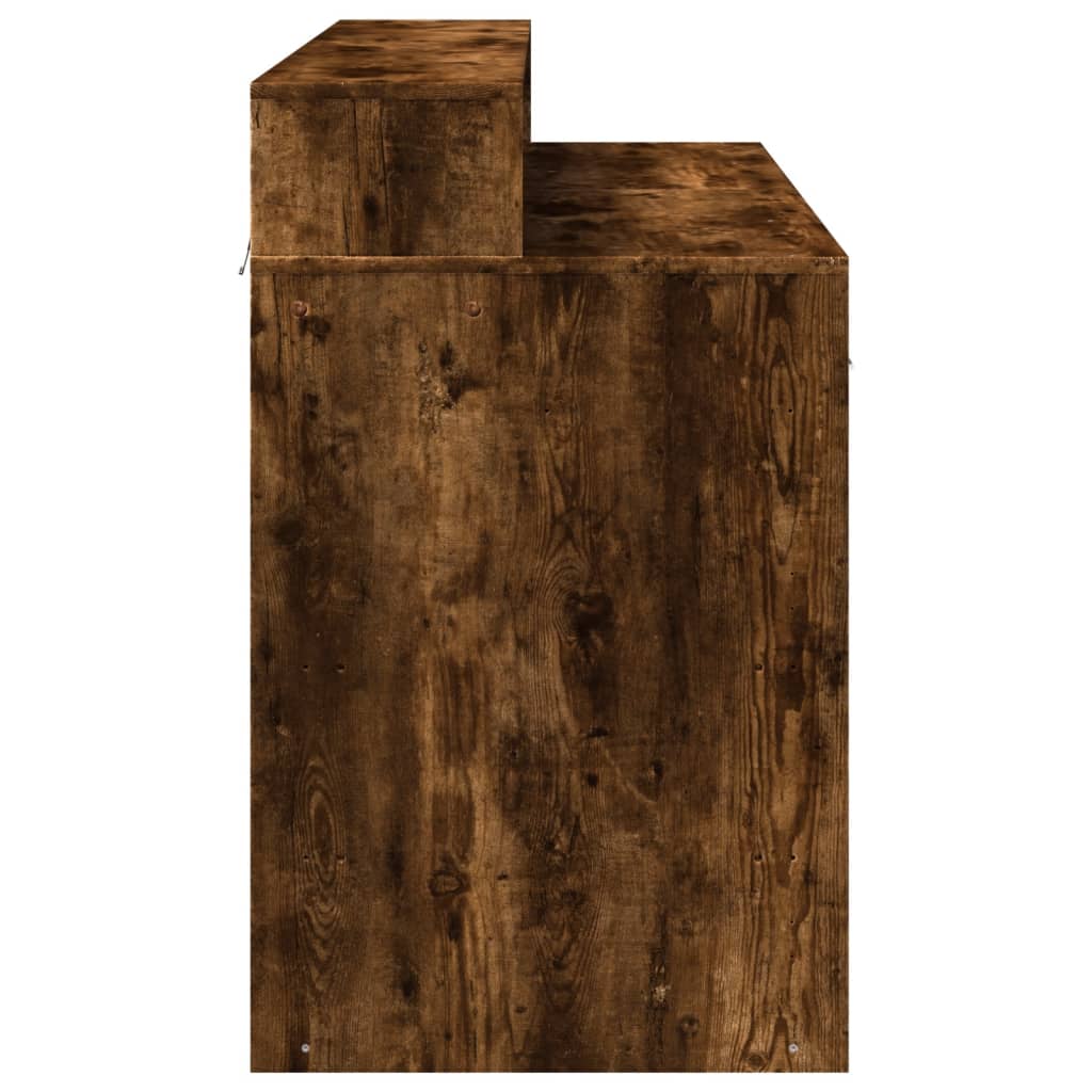 Radni stol s LED svjetlima boja hrasta 120x55x91 cm drveni