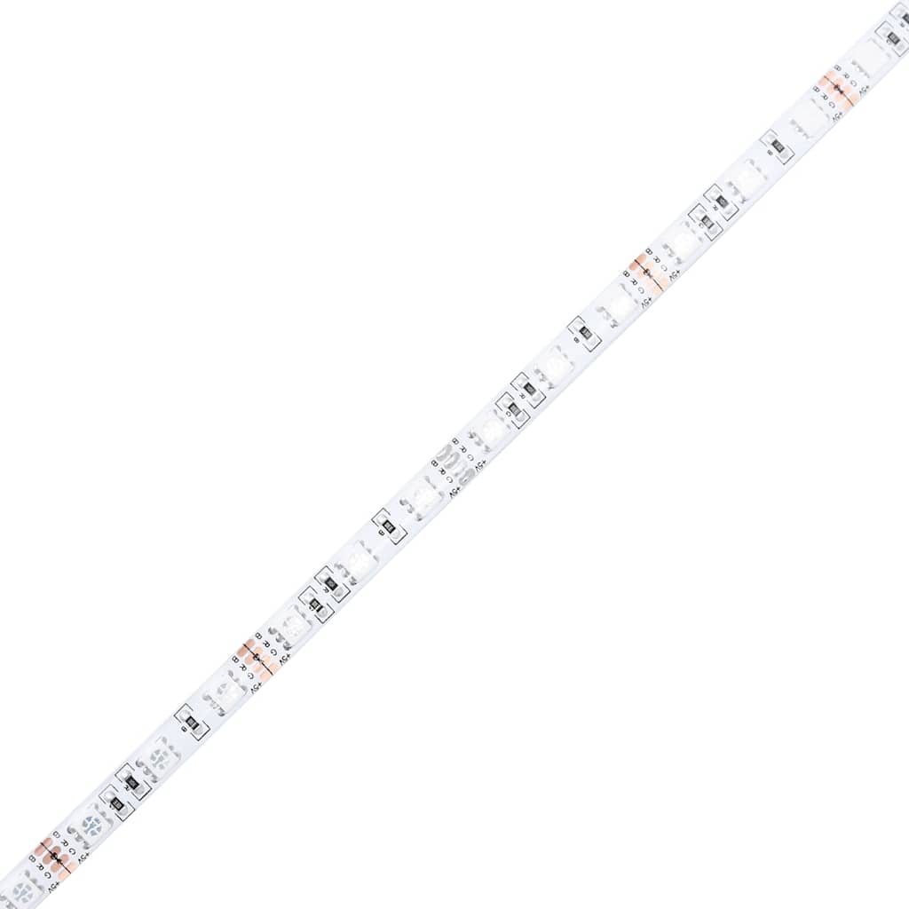 Radni stol s LED svjetlima boja hrasta 140x55x91 cm drveni