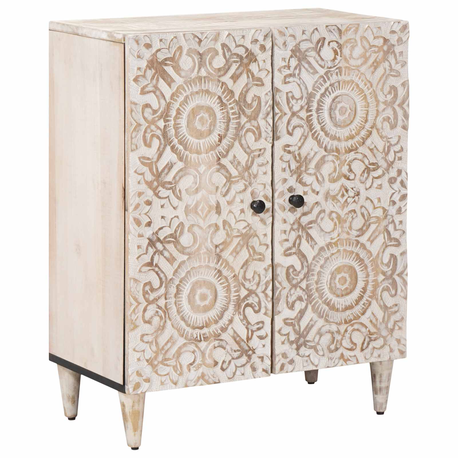 Kreveta 3 pcs Bijelo 60 x 33,5 x 75 cm Čvrsto drvo manga