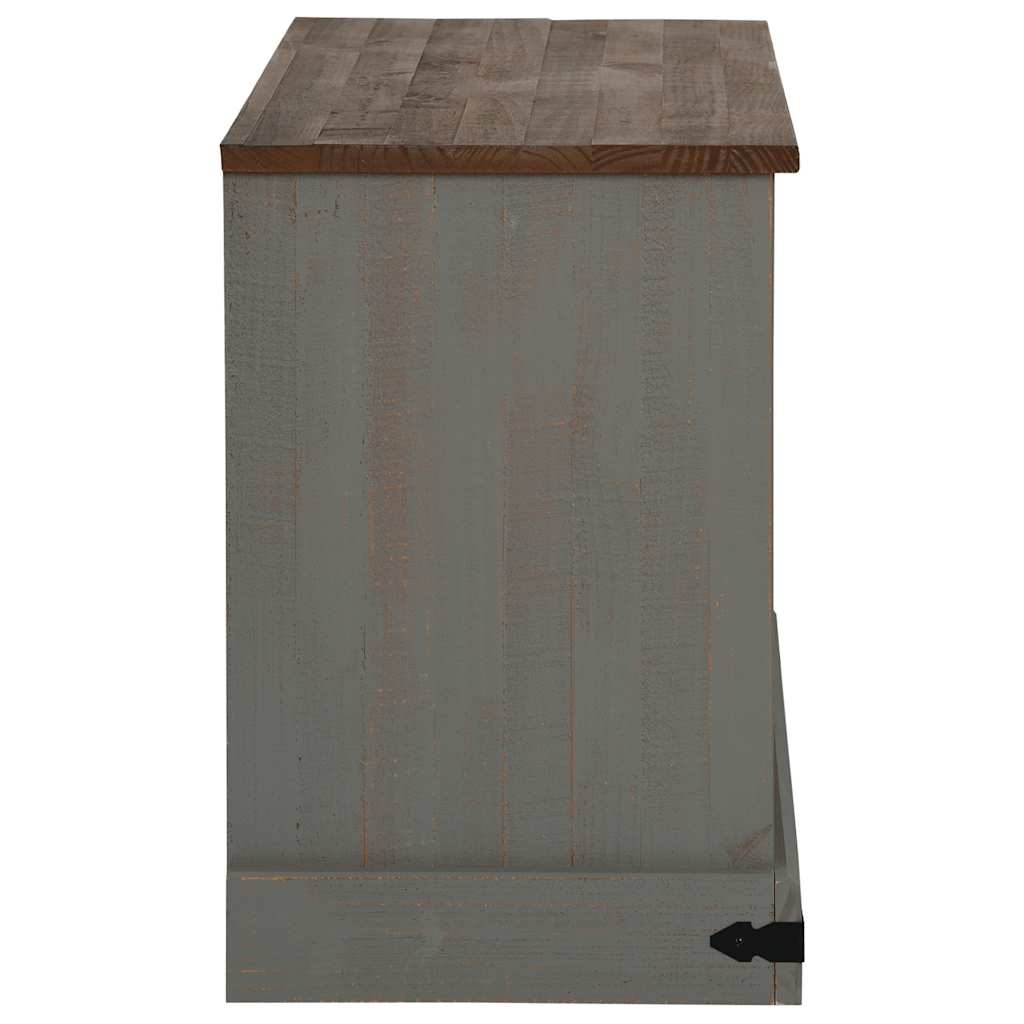 TV ormarić HALDEN s kliznim vratima sivi 110x40x60 cm puno drvo