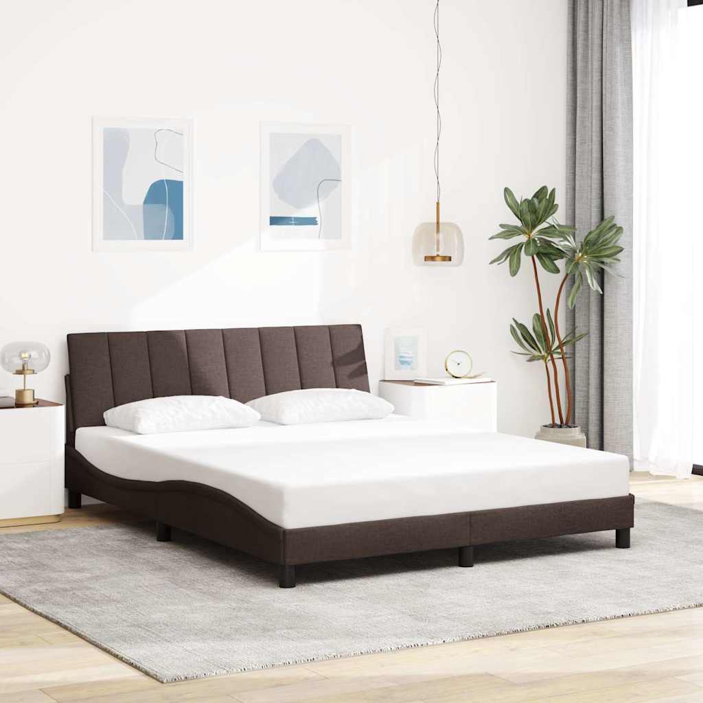 Okvir za krevet bez madraca Hanko tamnosmeđi 160x200 cm od tkanine