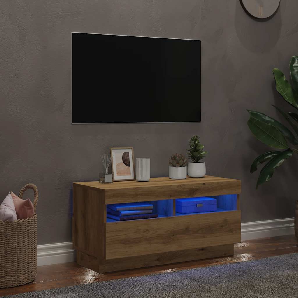 TV ormarić LED boja hrasta artisan 80x35x40cm konstruirano drvo