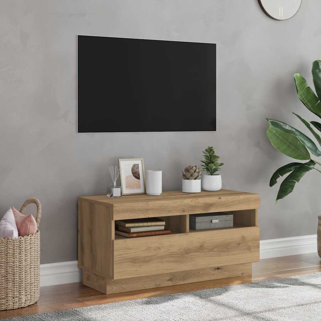 TV ormarić LED boja hrasta artisan 80x35x40cm konstruirano drvo
