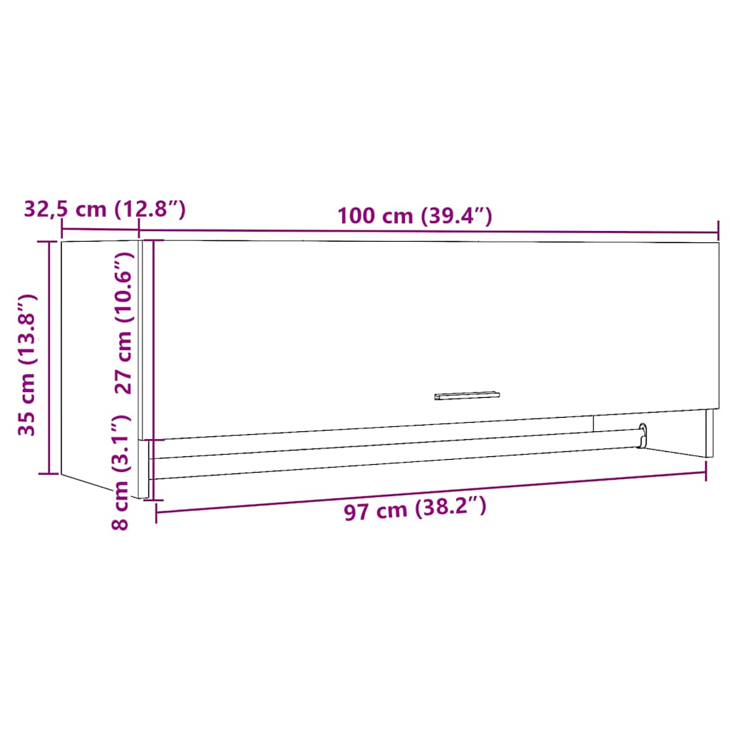 Ormar staro drvo 100x32,5x35 cm konstruirano drvo