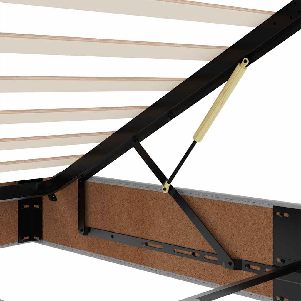 Otomanski krevet s madracem svijetlosivi 180x200cm od tkanine