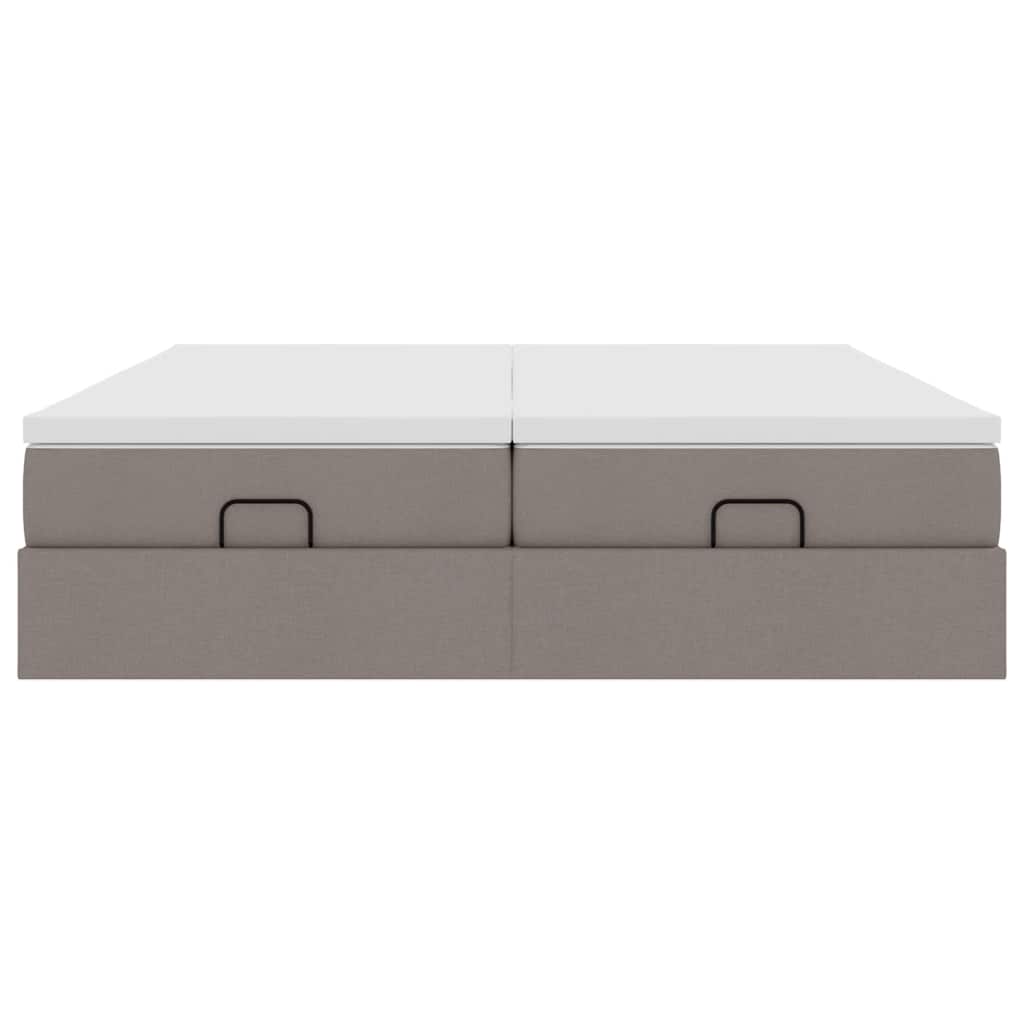Ottoman krevet s madracima, taupe 160x200 cm, tkanina