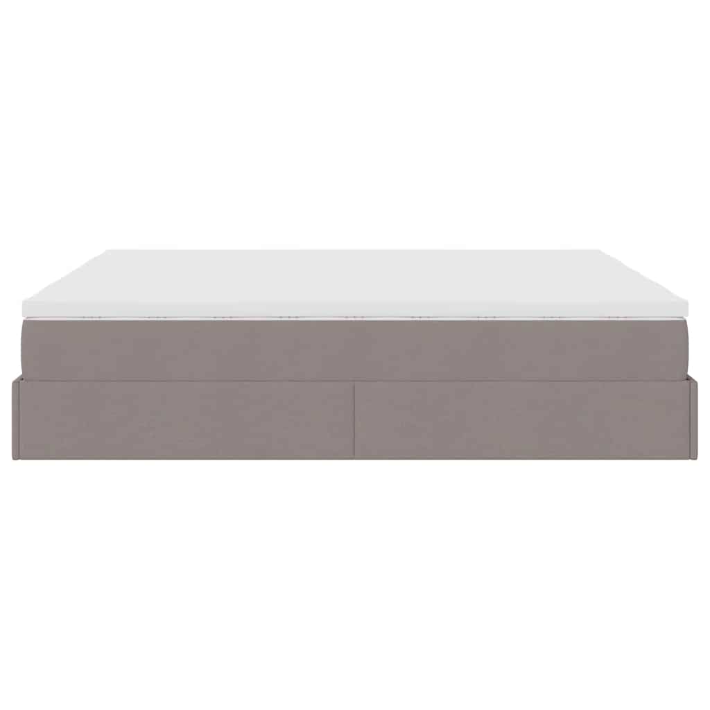 Ottoman krevet s madracima, taupe 160x200 cm, tkanina