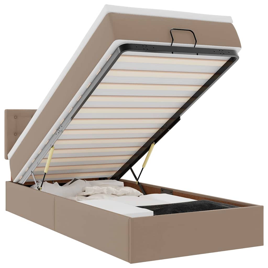 Otomanski krevet s madracem cappuccina 100x200cm umjetna koža