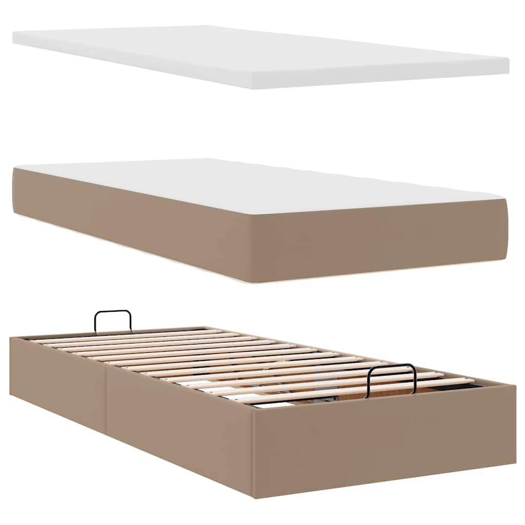 Otomanski krevet s madracem cappuccina 100x200cm umjetna koža
