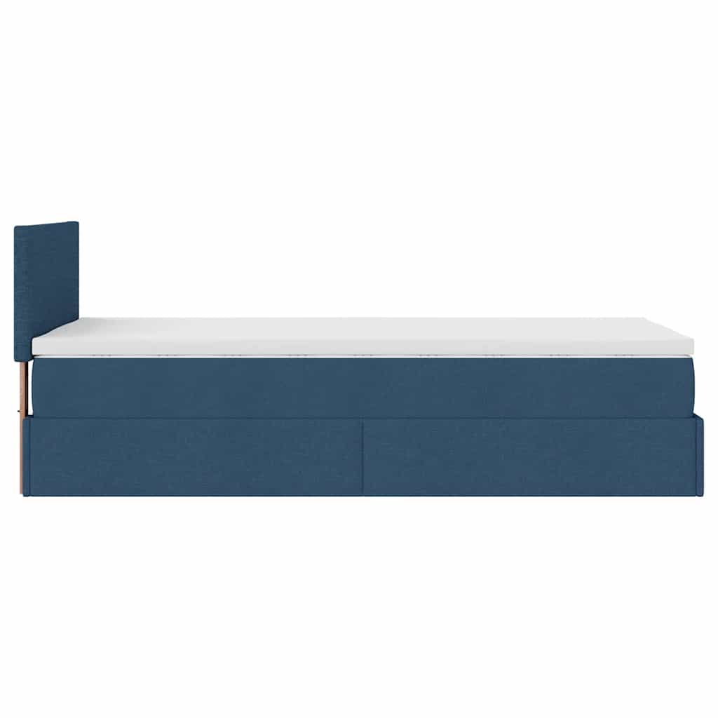 Ottoman krevet s madracem plavi 80x200 cm tkanina