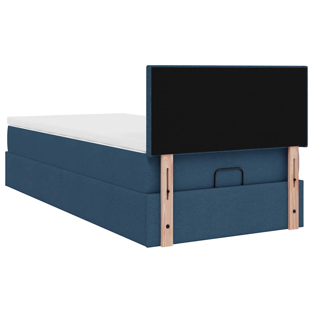 Ottoman krevet s madracem plavi 80x200 cm tkanina