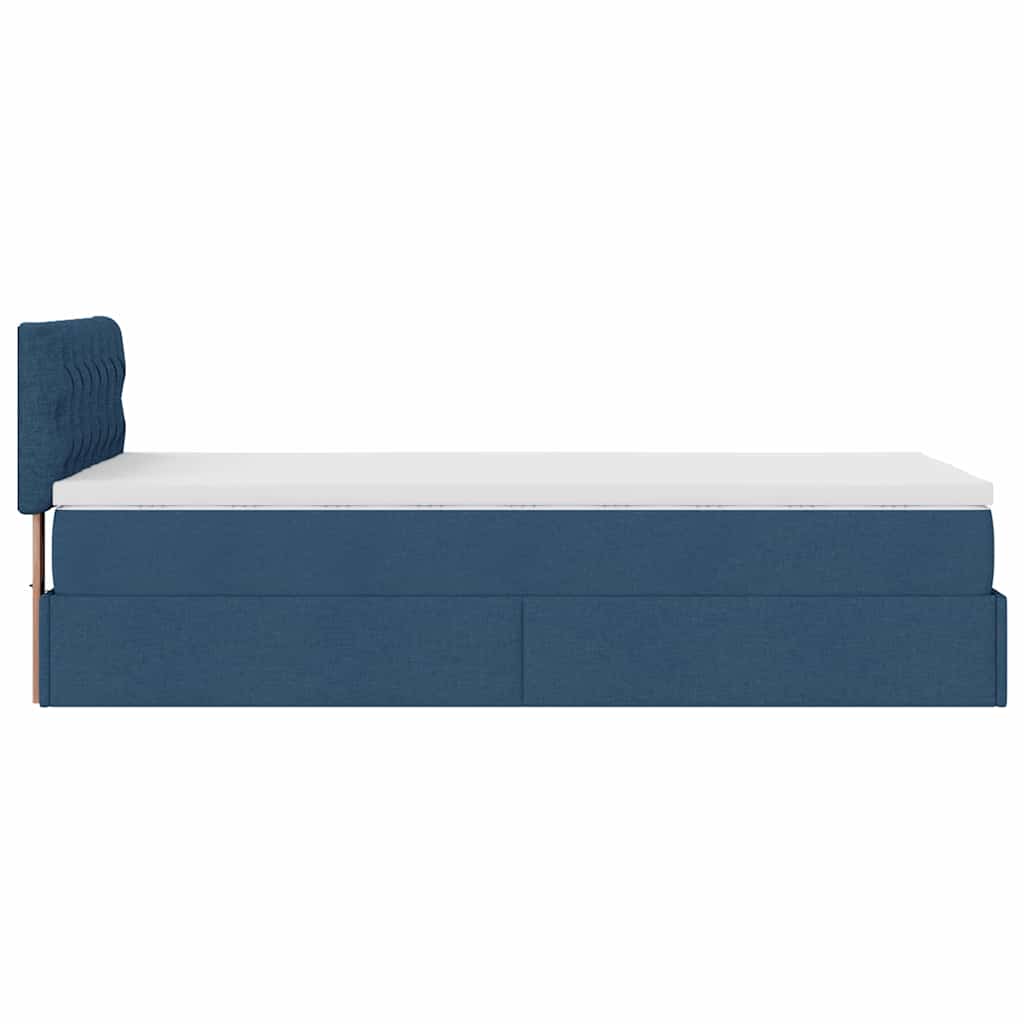 Ottoman krevet s madracem plavi 80x200 cm tkanina