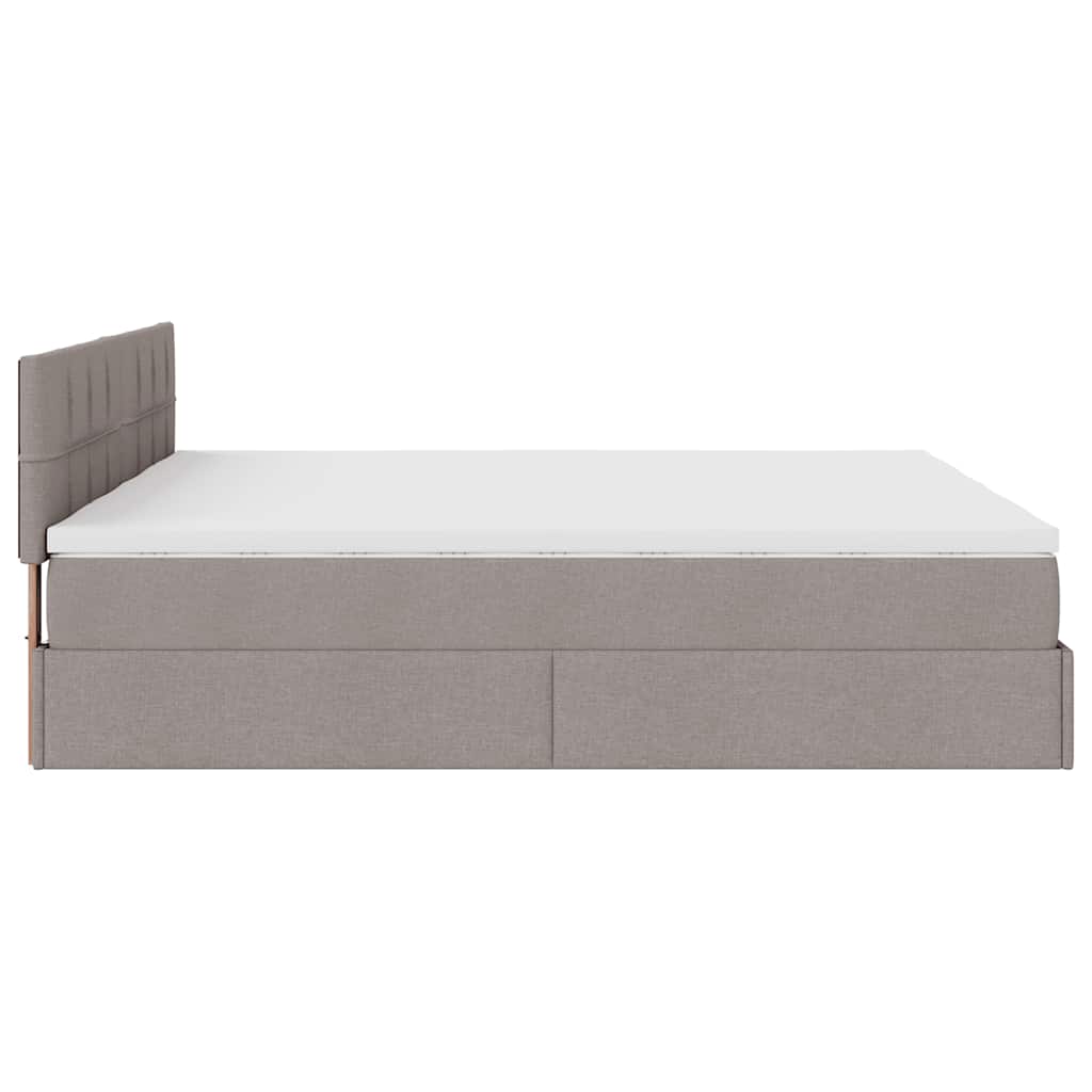 Ottoman krevet s madracima, taupe 160x200 cm, tkanina