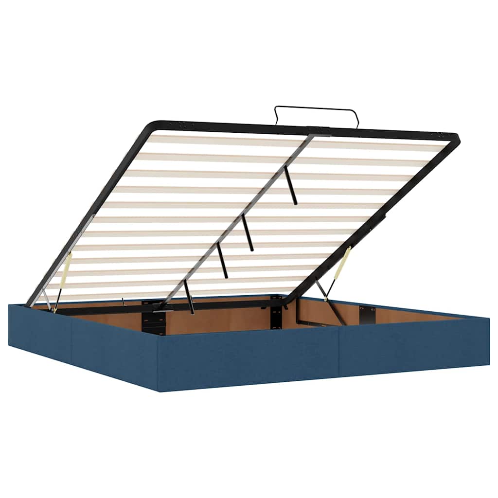 Otomanski krevet s madracem i LED plavi 160x200cm tkanine