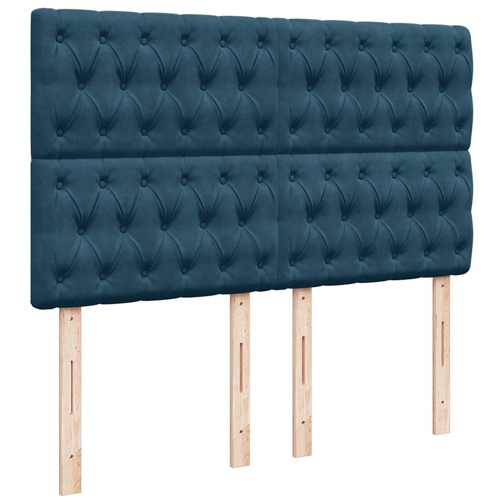Ottoman krevet s madracima tamnoplavi 140x200 cm baršun