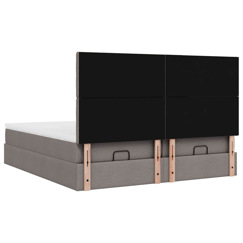 Ottoman krevet s madracima, taupe 160x200 cm, tkanina