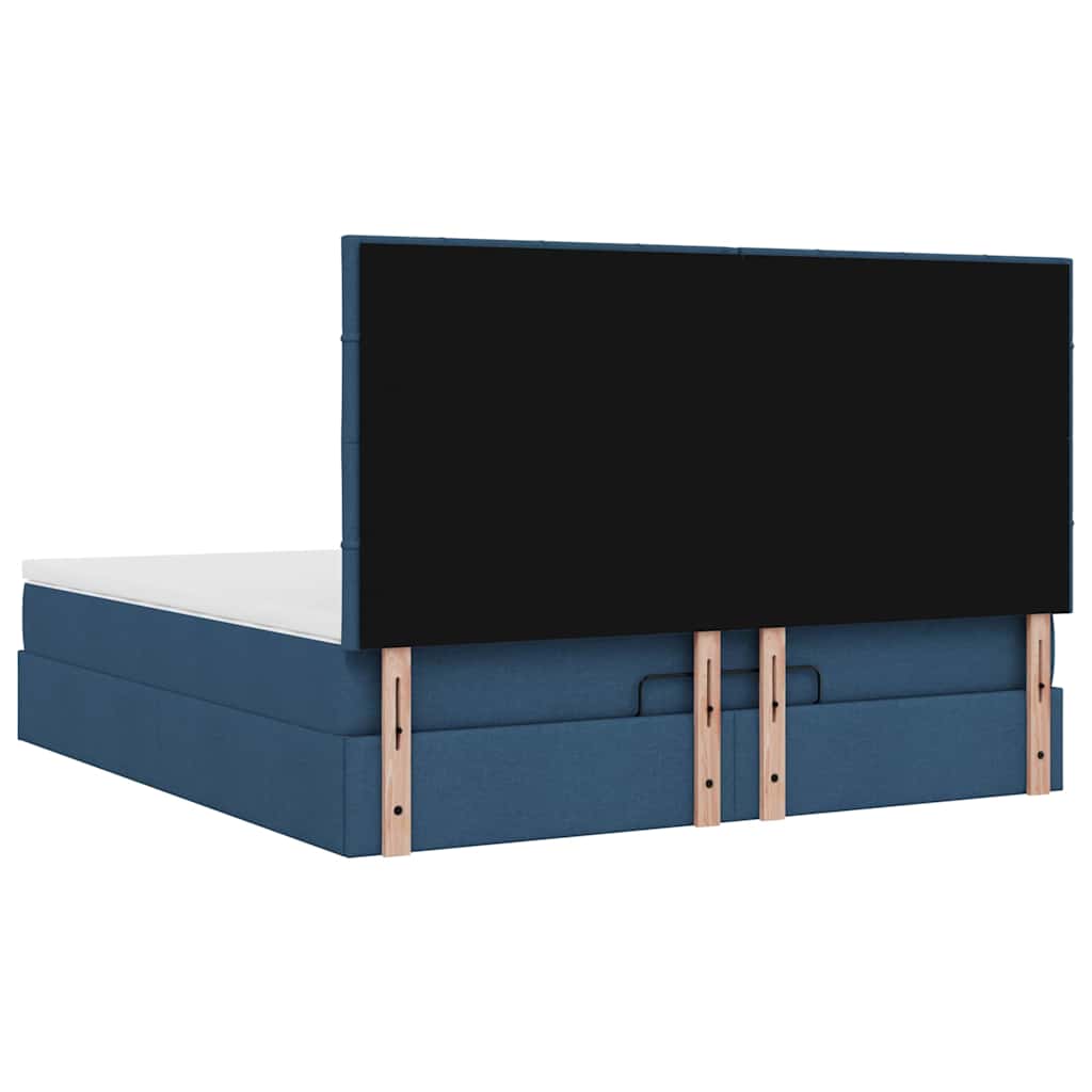 Otomanski krevet s madracem i LED plavi 160x200cm tkanine