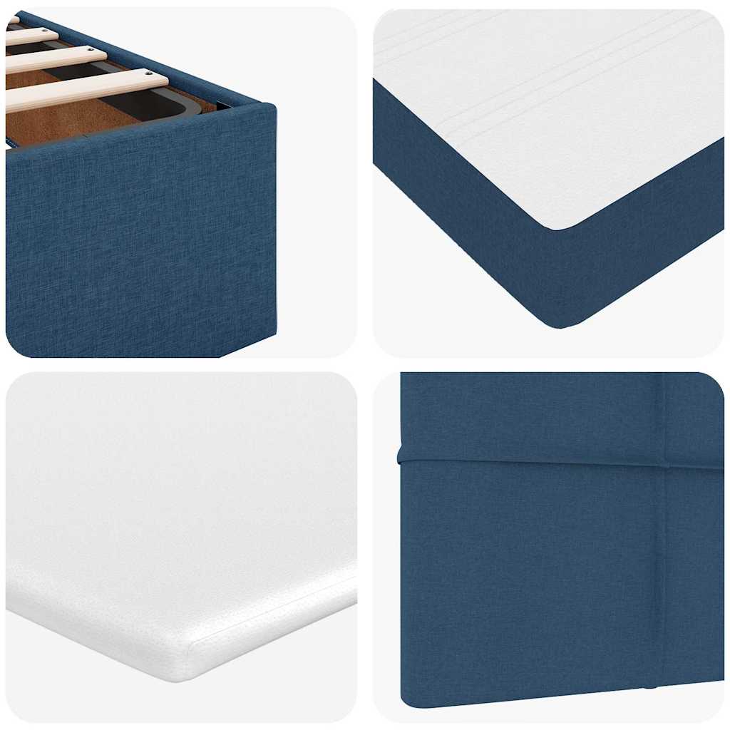Otomanski krevet s madracem i LED plavi 160x200cm tkanine