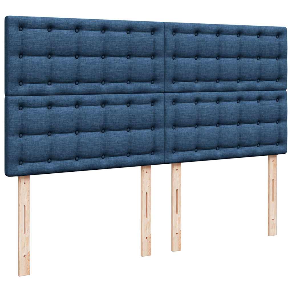 Otomanski krevet s madracem i LED plavi 160x200cm tkanine
