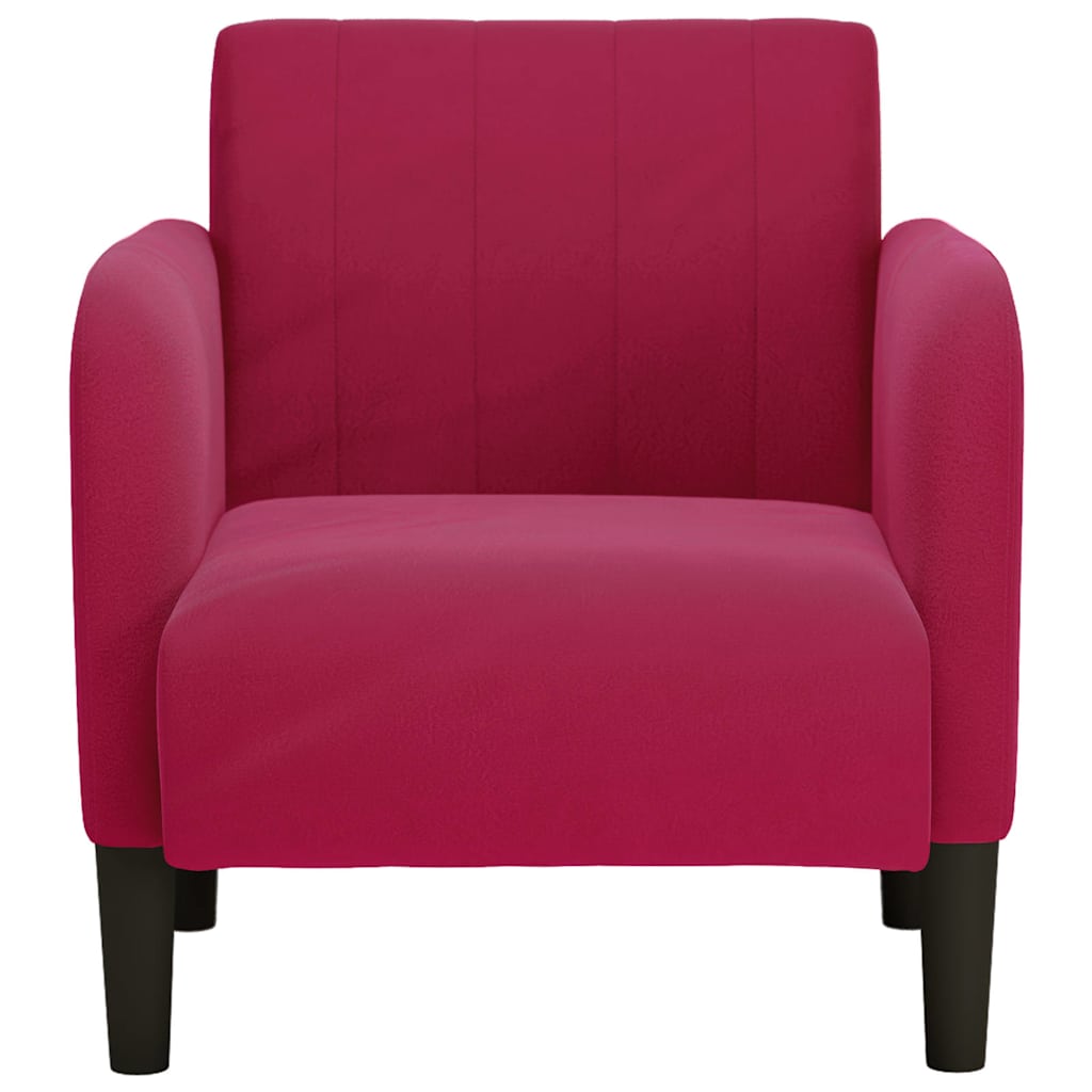 Sofa fotelja s naslonima za ruke vino crvena 54 cm baršun
