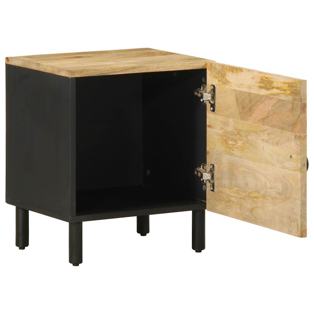 Krevetni ormarići 2 kom crni 40x33,5x46cm puno grubo drvo mango