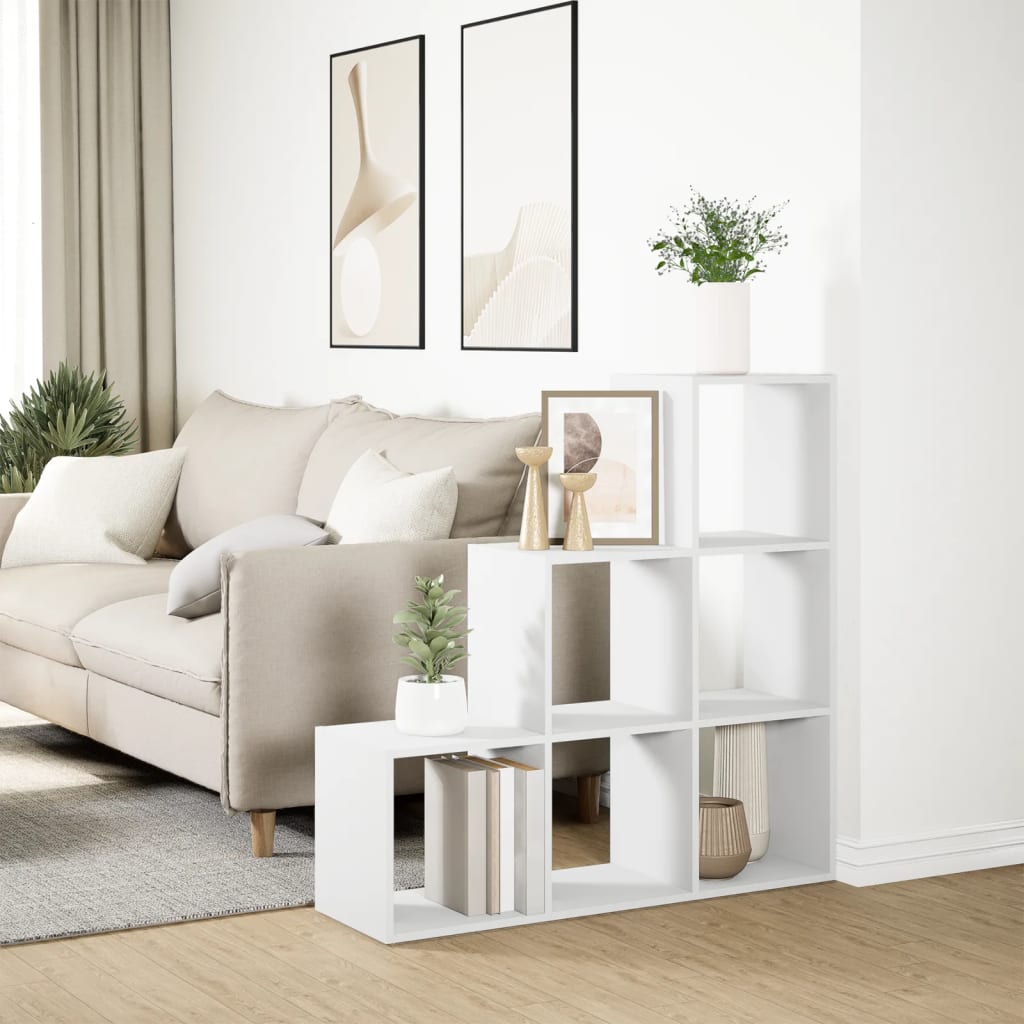 Pregrada za sobe s 3 etaže, bijela, 99x29x99 cm, od inženjerskog drva