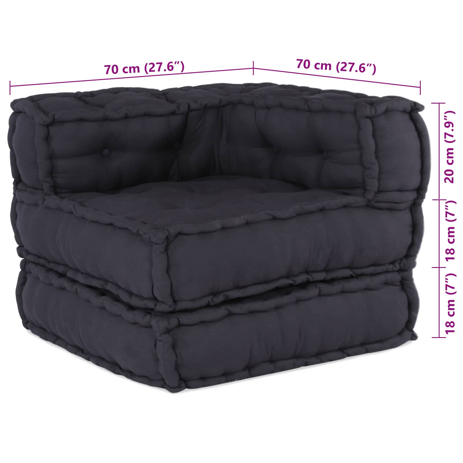 Modularna sofa 2 pcs Antracit 140 x 70 x 56 cm Tkanina