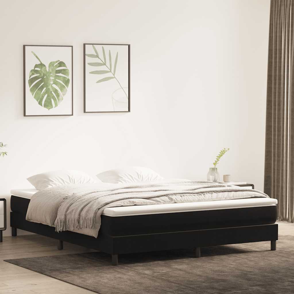 Krevet s boxspring oprugama bez madraca crni 180x220 cm baršun