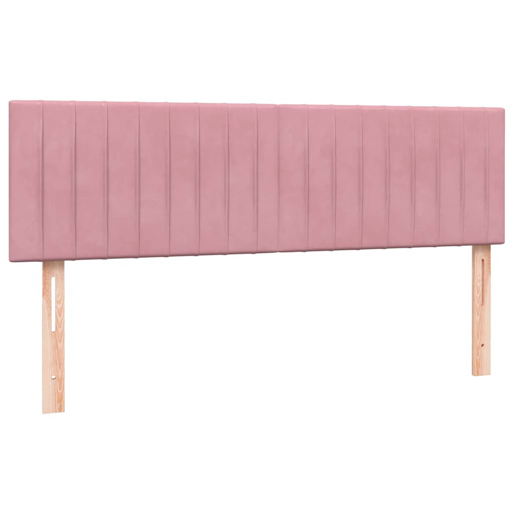 Krevet s oprugama i madracem ružičasti 140x210 cm baršunasti