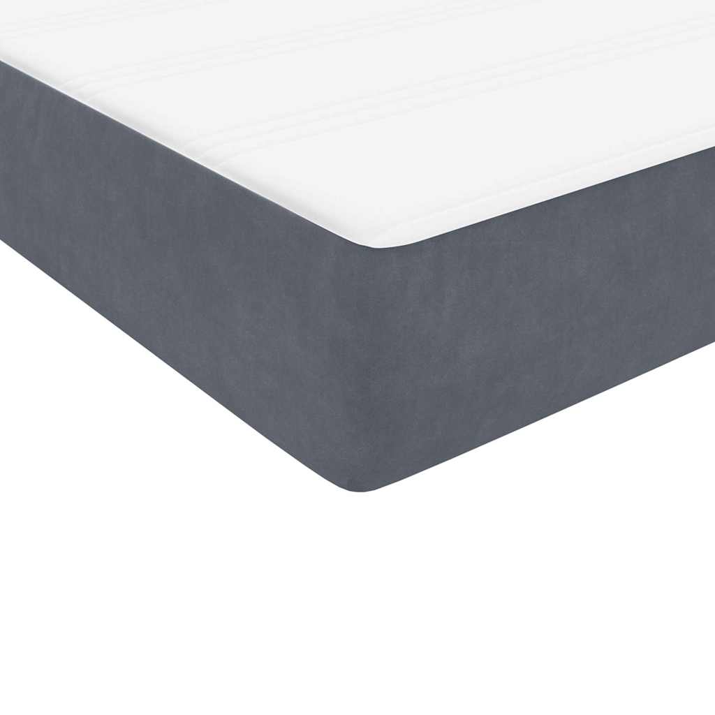Box Spring krevet s madracem i LED tamnosivi 80 x 220 cm baršunasti