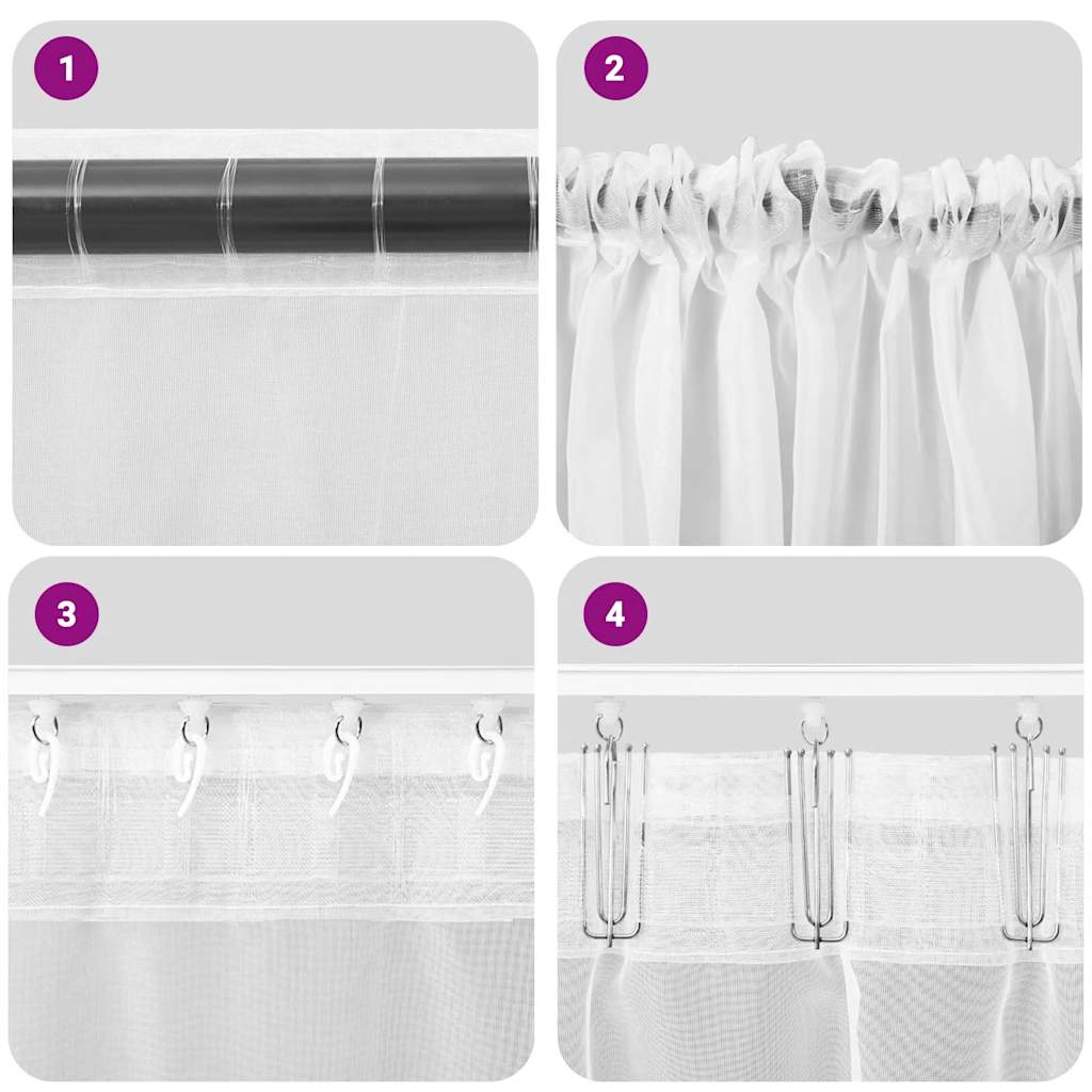 Voile zavjese s džepovima za šipke 2 kom žute