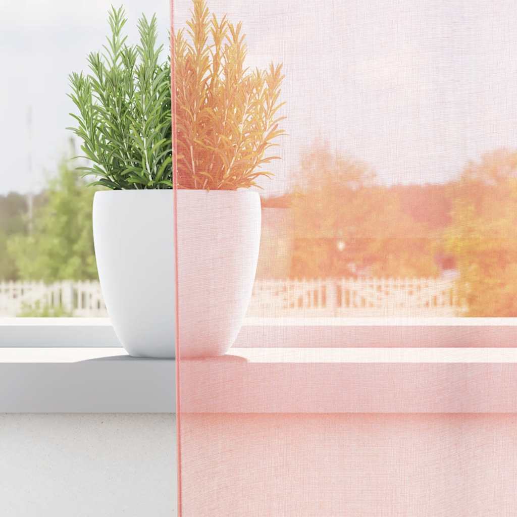 Voile zavjese s petljama 2 kom. ružičaste 140x175 cm