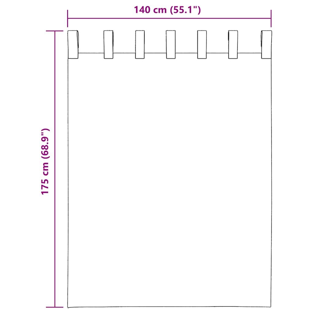 Voile zavjese s petljama 2 kom. ljubičaste 140x175 cm