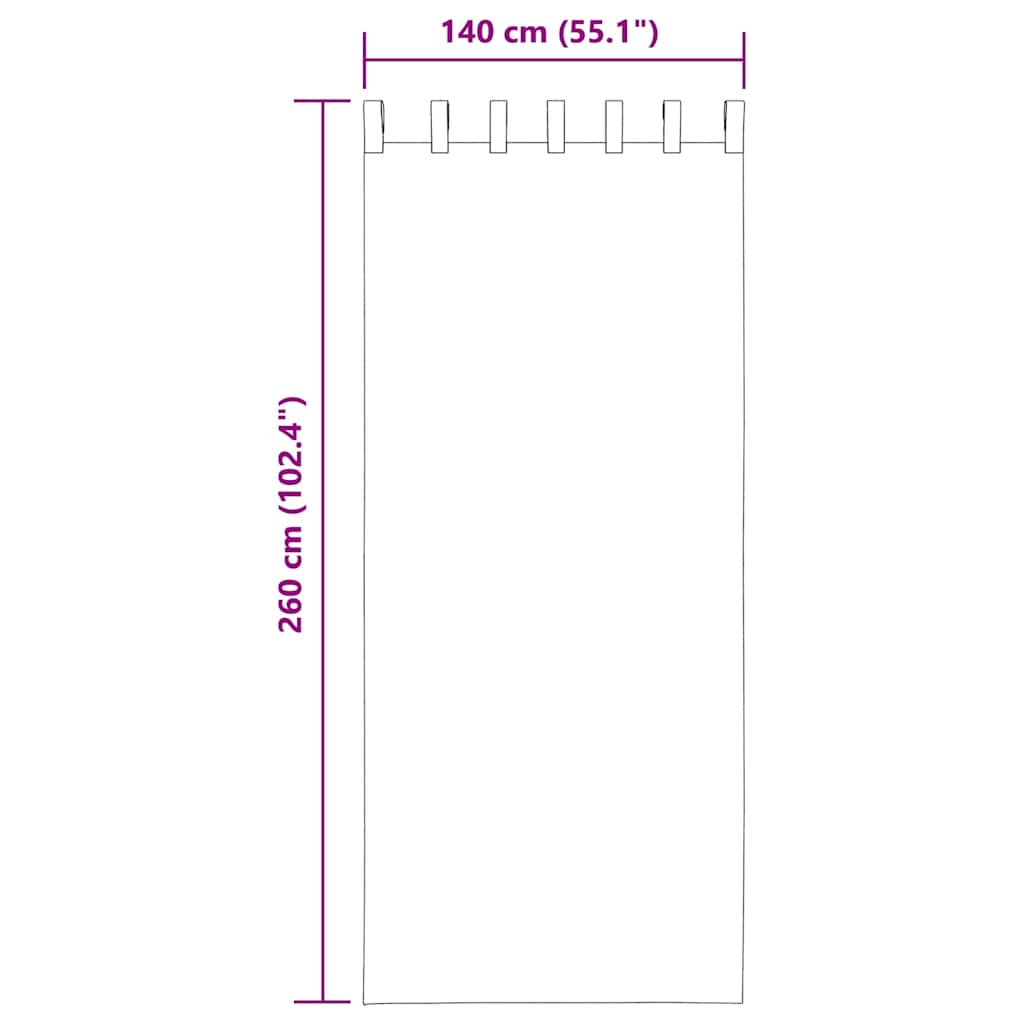Voile zavjese s petljama 2 kom. ljubičaste 140x260 cm