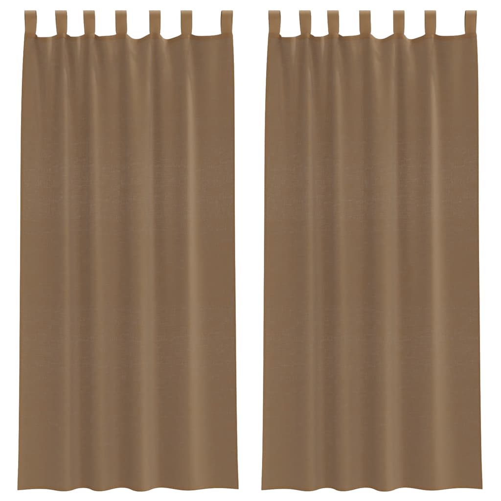 Voile zavjese s petljama 2 kom svijetlosmeđe 140x245 cm